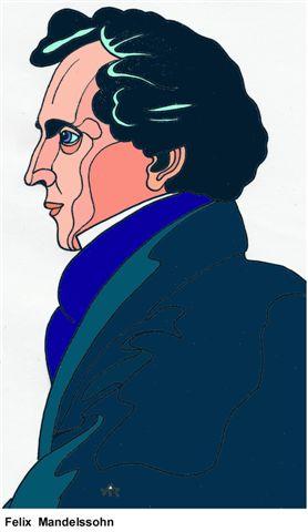 Cartoon: Felix Mendelssohn (medium) by Alexei Talimonov tagged composer,musician,music,felix,mendelssohn