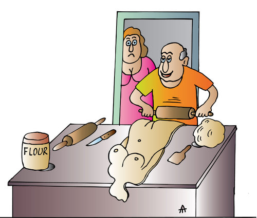 Cartoon: Flour and Man (medium) by Alexei Talimonov tagged flour,man