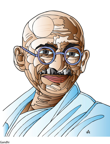 Cartoon: Gandhi (medium) by Alexei Talimonov tagged gandhi