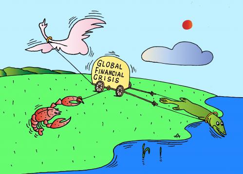 Cartoon: Global Financial Crisis (medium) by Alexei Talimonov tagged global,financial,crisis