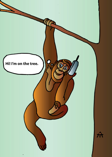 Cartoon: I am on the tree (medium) by Alexei Talimonov tagged monkey