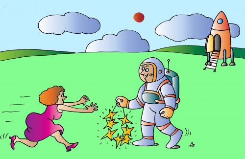 Cartoon: Kosmonaut (medium) by Alexei Talimonov tagged kosmonaut
