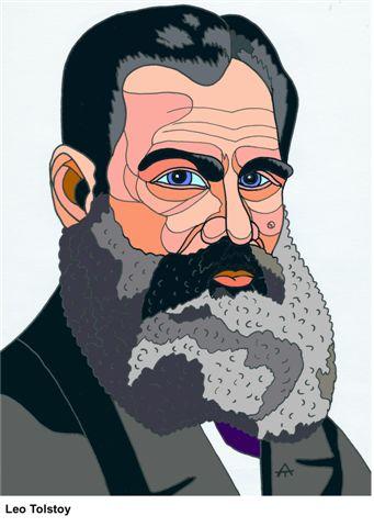 Cartoon: Leo Tolstoy (medium) by Alexei Talimonov tagged author,literature,books,leo,tolstoy