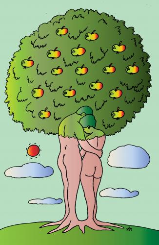 Cartoon: Man And Woman (medium) by Alexei Talimonov tagged man,woman,tree