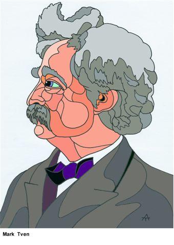 Cartoon: Mark Twain (medium) by Alexei Talimonov tagged author,literature,books,mark,twain