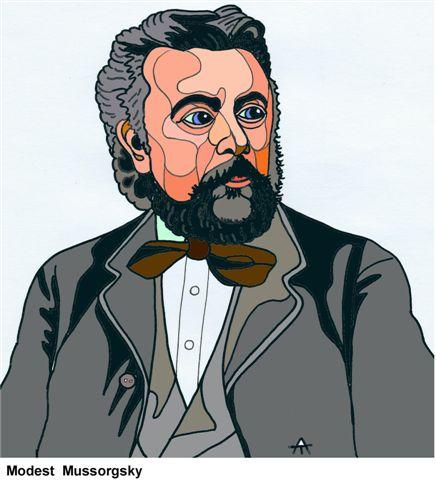 Cartoon: Modest Mussorgsky (medium) by Alexei Talimonov tagged composer,musician,modest,mussorgsky