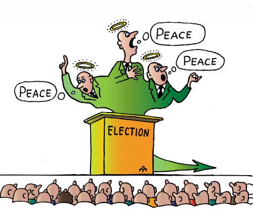 Cartoon: Peace (medium) by Alexei Talimonov tagged politicians,candidates,elections