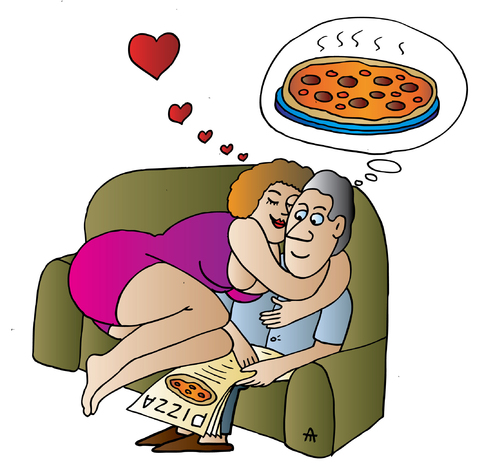 Cartoon: pizza (medium) by Alexei Talimonov tagged pizza