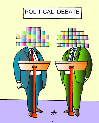 Cartoon: Political Debate (medium) by Alexei Talimonov tagged debate,politicians