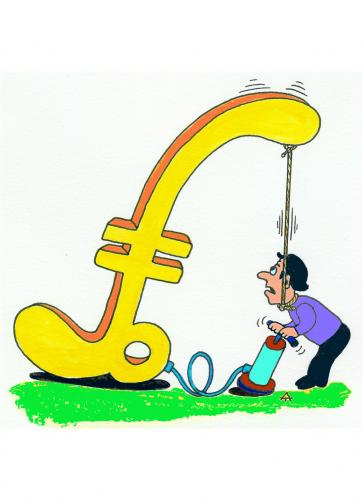 Cartoon: Pound Pump (medium) by Alexei Talimonov tagged pound,inflation