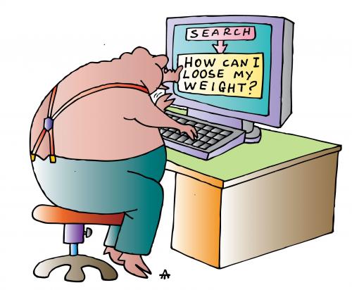 Cartoon: Search (medium) by Alexei Talimonov tagged search,internet,computer,fat,fitness,health