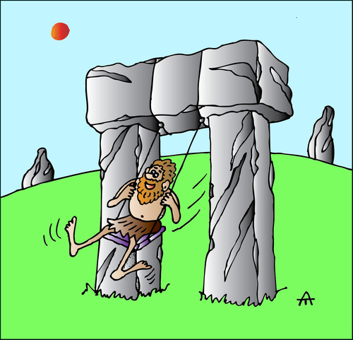 Cartoon: Stone Swing (medium) by Alexei Talimonov tagged stone,swing