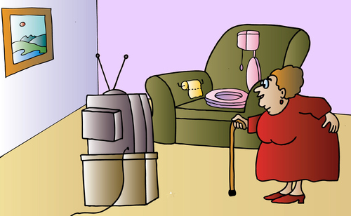 Cartoon: TV (medium) by Alexei Talimonov tagged tv,old,woman