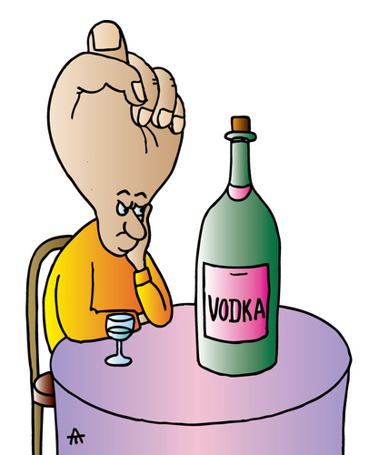 Cartoon: Vodka (medium) by Alexei Talimonov tagged vodka,alcohol,drinking