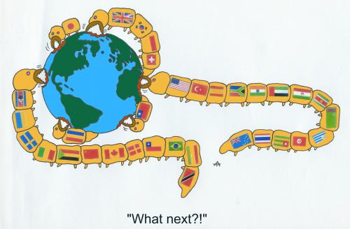 Cartoon: What next? (medium) by Alexei Talimonov tagged recession,economy,financial,crisis