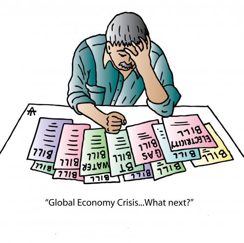 Cartoon: What next? (medium) by Alexei Talimonov tagged financial,crisis,recession