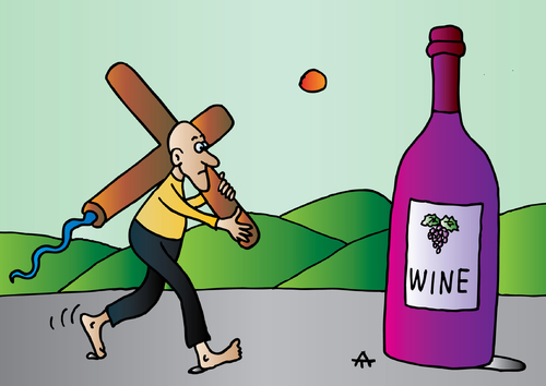 Cartoon: Wine (medium) by Alexei Talimonov tagged wine