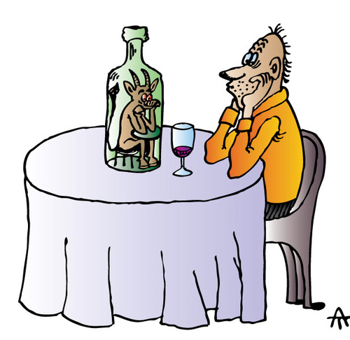 Cartoon: Wine (medium) by Alexei Talimonov tagged wine