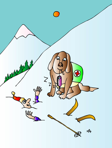 Cartoon: Winter (medium) by Alexei Talimonov tagged winter,snow,mobile,dog