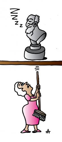 Cartoon: Woman and Bust (medium) by Alexei Talimonov tagged woman,bust