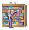 Cartoon: Library (small) by Alexei Talimonov tagged library books literature crime