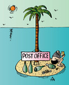 Cartoon: Post Office (small) by Alexei Talimonov tagged post,office,island