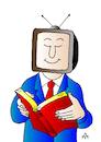 Cartoon: TV and Book (small) by Alexei Talimonov tagged tv,book