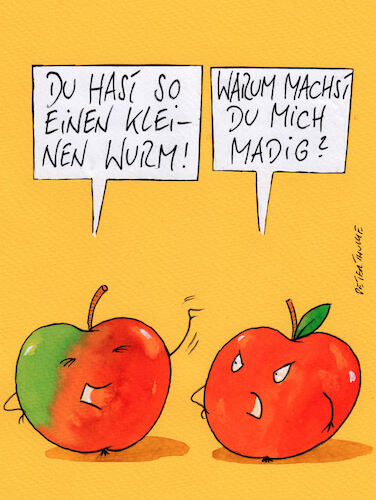 Cartoon: äpfel (medium) by Peter Thulke tagged äpfel,beziehung,äpfel,beziehung
