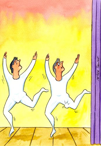 Cartoon: ballett (medium) by Peter Thulke tagged tanz,theater,tanzen,tanz,theater,bühne,aufführung,männlichkeit,eier,sex,geschlecht