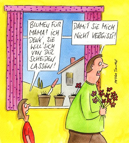 Cartoon: blumen (medium) by Peter Thulke tagged ehe,scheidung,ehe,scheidung