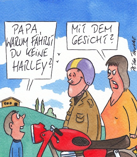 Cartoon: harley (medium) by Peter Thulke tagged motorrad,motorrad