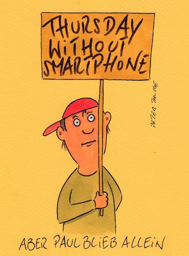 Cartoon: paul (medium) by Peter Thulke tagged smartphone,klima,smartphone,klima