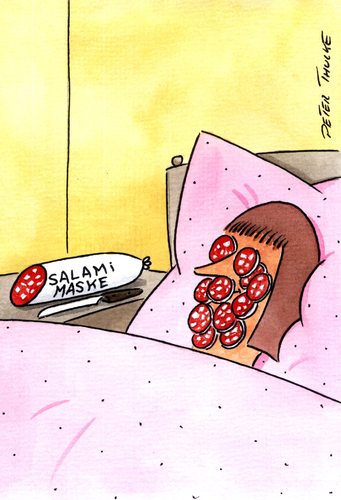 Cartoon: salami (medium) by Peter Thulke tagged kosmetik,kosmetik
