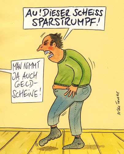 Cartoon: sparstrumpf (medium) by Peter Thulke tagged sparen,geld,sparen,geld
