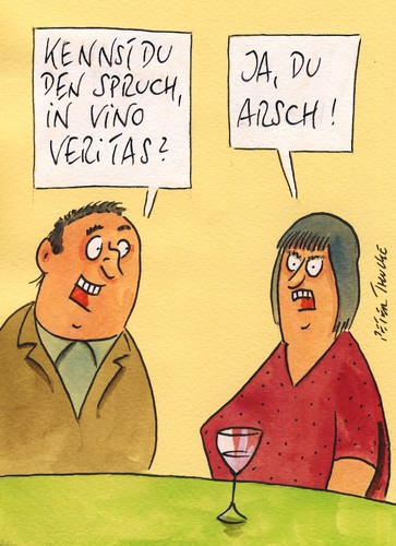Cartoon: vino (medium) by Peter Thulke tagged wein,wahrheit,ehe,wein,wahrheit,ehe