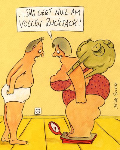 Cartoon: waage (medium) by Peter Thulke tagged übergewicht,ehe,übergewicht,ehe