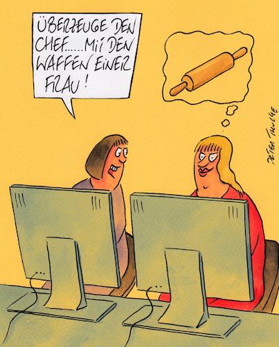 Cartoon: waffen (medium) by Peter Thulke tagged büro,büro