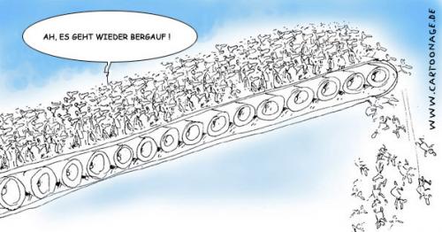 Cartoon: Der Aufschwung (medium) by cartoonage tagged wirtschaft,aufschwung,