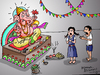 Cartoon: Lord Ganesha (small) by mangalbibhuti tagged ganesha,india,mangalbibhuti,indiangod,cartoon,cartoonganesh