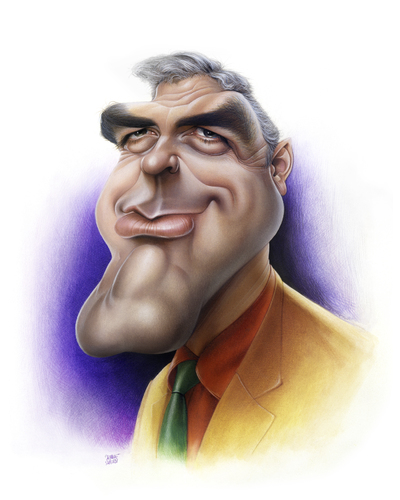 Cartoon: George Clooney (medium) by achille tagged george,clooney