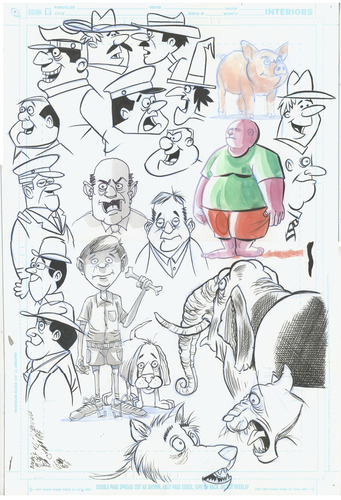 Cartoon: Ink Sketch Page (medium) by Cartoons and Illustrations by Jim McDermott tagged faces,sketchbook,tv,cartoons