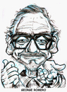 Cartoon: George Romero (small) by Cartoons and Illustrations by Jim McDermott tagged georgeromero zombie caricatures horrormovies scary