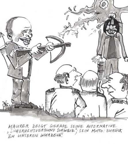 Cartoon: Sicherheitsverbund Schweiz (medium) by Christine tagged ueli,maurer,schweizer,armee