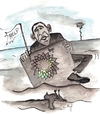 Cartoon: Ölmisere im Golf von Mexiko (small) by Christine tagged barak,obama,oil,catastrophe