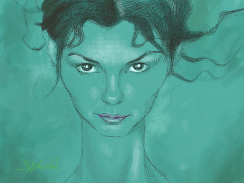 Cartoon: Audrey Tautou (medium) by sanjuan tagged amelie,actress,tautou