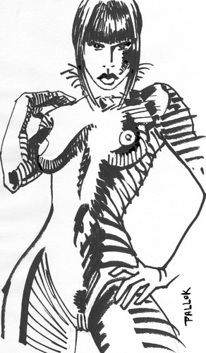 Cartoon: Desnuda (medium) by sanjuan tagged nude,desnuda
