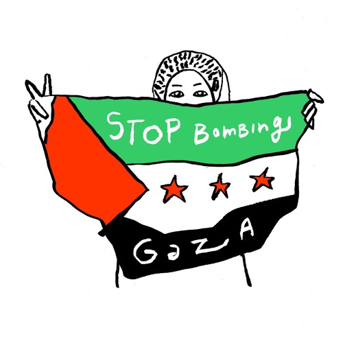 Cartoon: Stop Bombing Gaza (medium) by Political Comics tagged stop,bombing,gaza,palestine,palestina,bomb