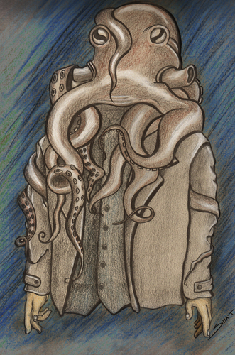 Cartoon: octopus man (medium) by Suat Serkan Celmeli tagged octopus,man