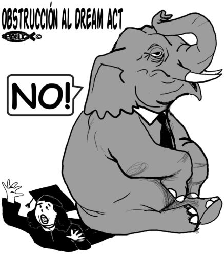 Cartoon: Obstruccion al Dream Act (medium) by Empapelador tagged inmigracion