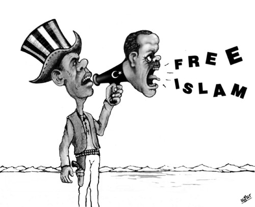 Cartoon: FREE ISLAM (medium) by ugur demir tagged mm